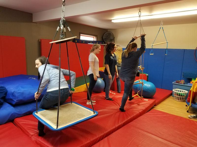 In OT 202 the students attend a sensory integration workshop at the Sensory Station in Clearfield.  Instruction is provided by Kylie Yanock, OTR/L, an alumnus of the PSU 杜波依斯 OTA Program.​