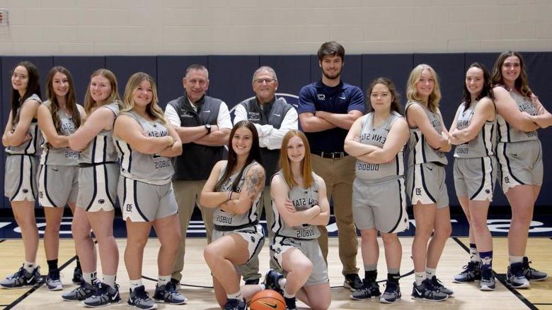 The Lady Lion basketball team at Penn State DuBois.